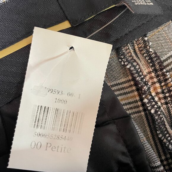 NWT Banana Republic Sloan Pant Size 00P Grey Yellow Plaid Stretch - Picture 10 of 11